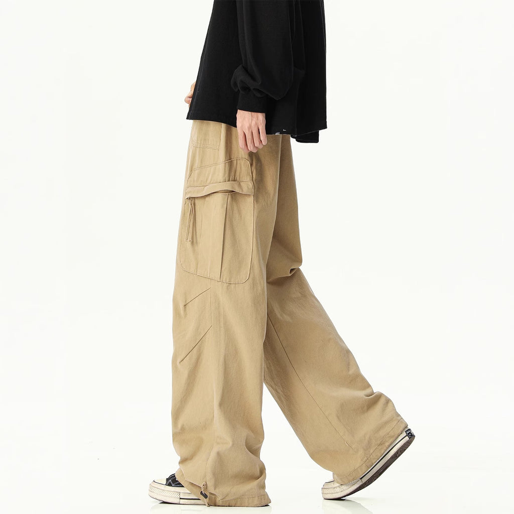 Mens Hip-Hop Cargo Pants Cotton Casual Trousers