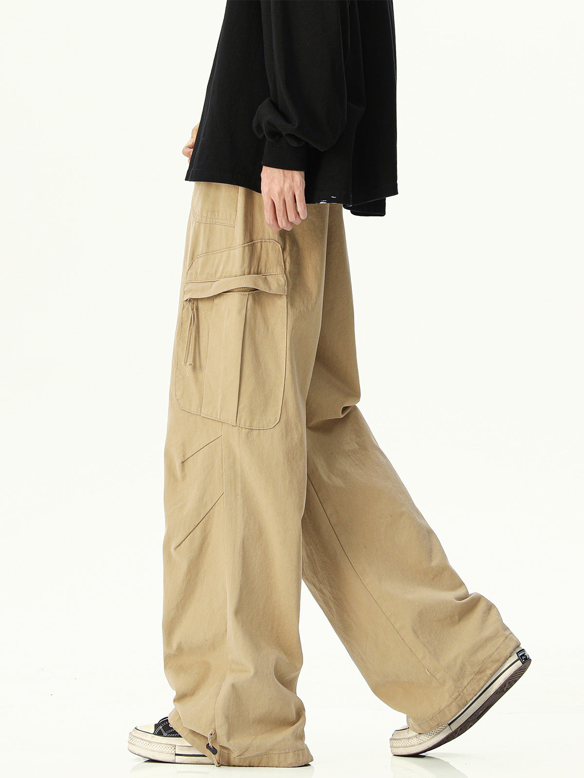 Mens Hip-Hop Cargo Pants Cotton Casual Trousers
