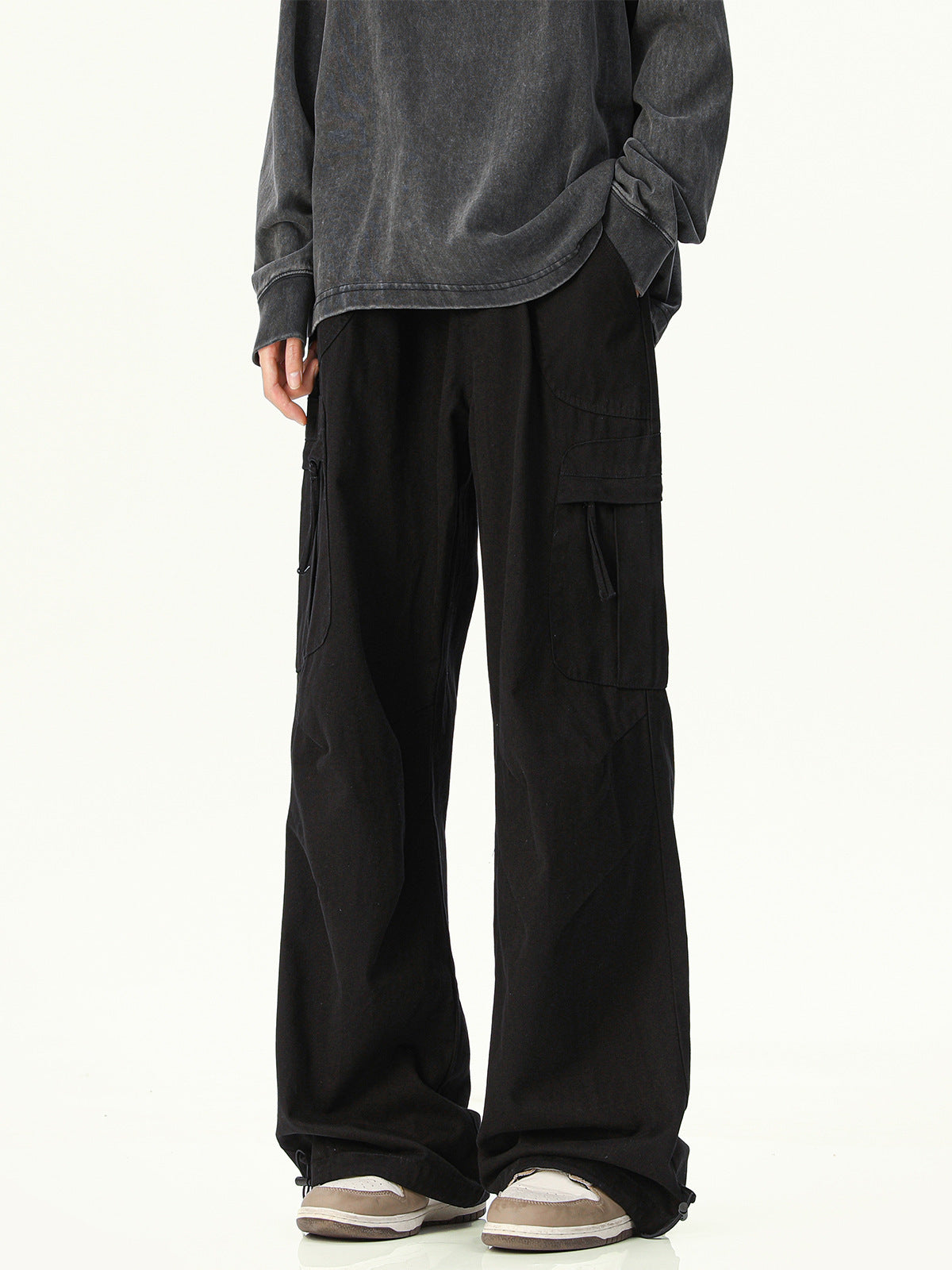 Mens Hip-Hop Cargo Pants Cotton Casual Trousers