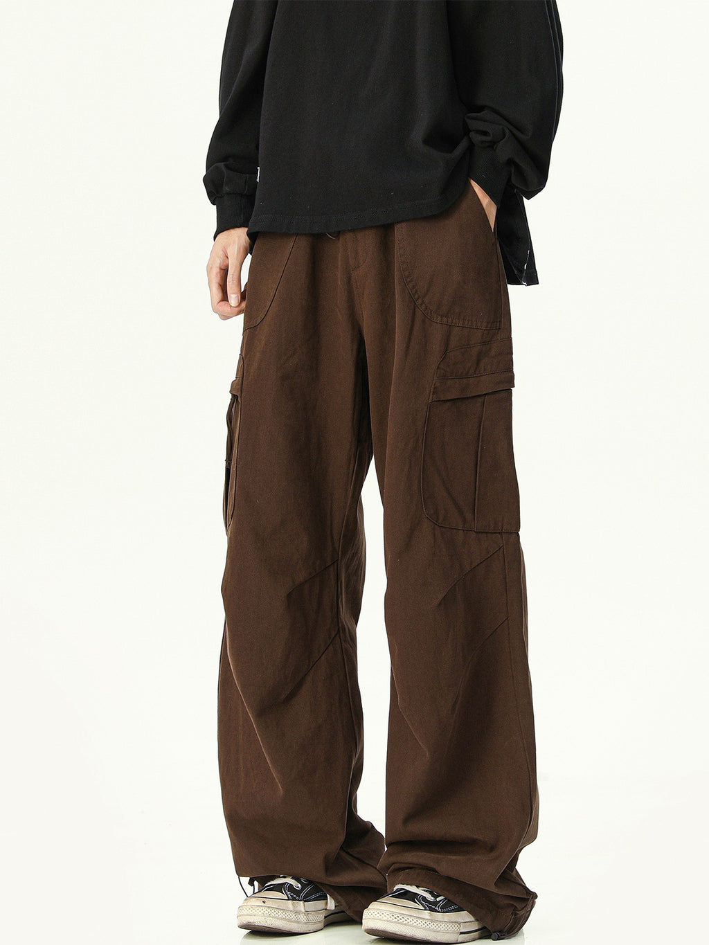 Mens Hip-Hop Cargo Pants Cotton Casual Trousers