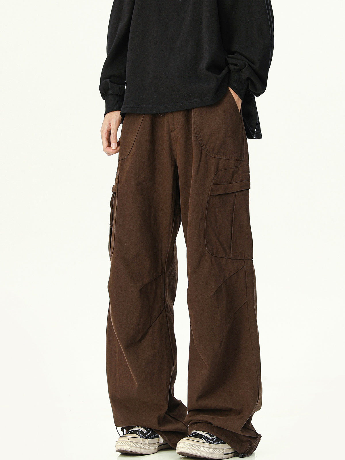 Mens Hip-Hop Cargo Pants Cotton Casual Trousers